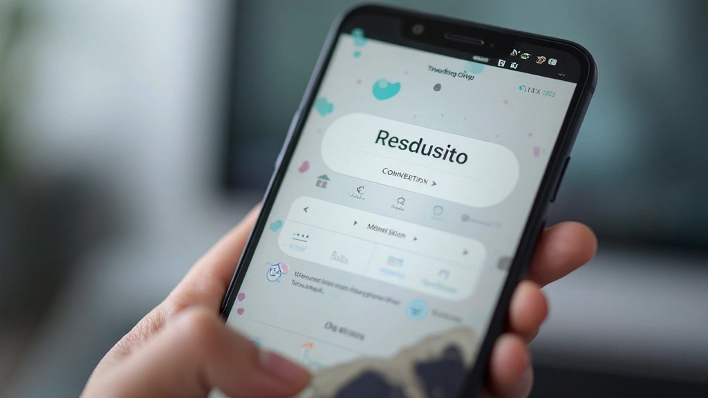 Laptop scherm met website interface, kleurrijke knop zichtbaar, modern bureau omgeving